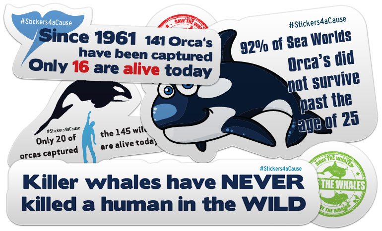 Free Stop Orcas in Captivity Stickers