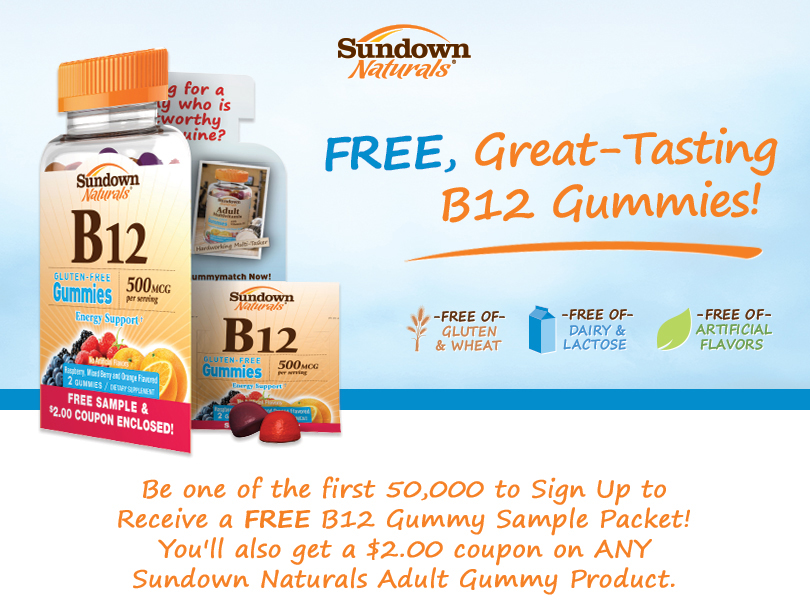 Free Sundown Naturals B12 Gummy Sample Packet