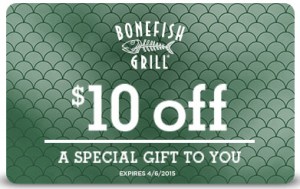 $10 off at Bonefish Grill