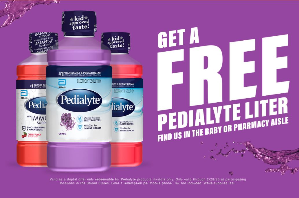 Free Liter of Pedialyte at Walmart
